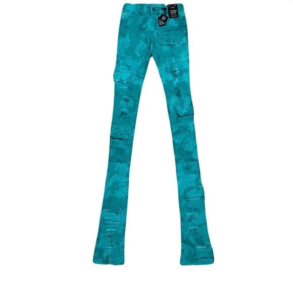 Si Tu Veux Mint Green Superstack Men’s Jean’s Size 36 Billy Jean’s - Thumbnail 8