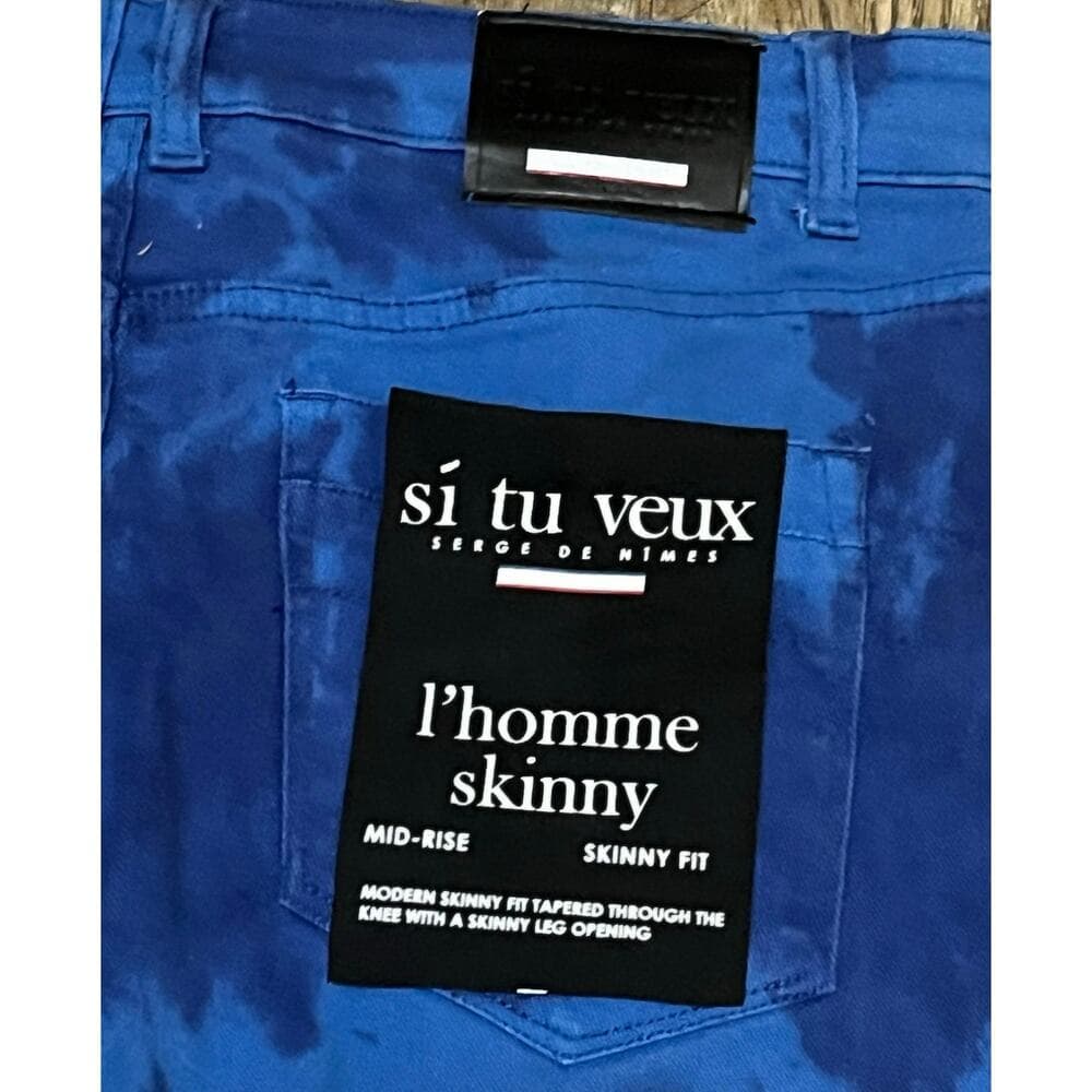 Si Tu Veux Royal Blue Superstack Men’s Jean’s Size 32 - Thumbnail 5