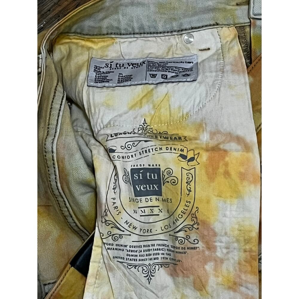 Si Tu Veux Yellow Superstack Men’s Jean’s Size 32 New - Thumbnail 4