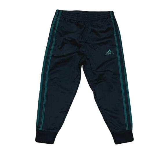 Adidas Black Pants Size 4 With Green Stripes On The Side - Thumbnail 5