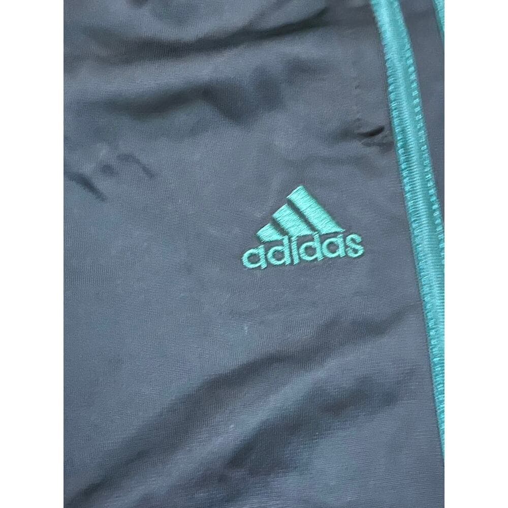 Adidas Black Pants Size 4 With Green Stripes On The Side - Thumbnail 2
