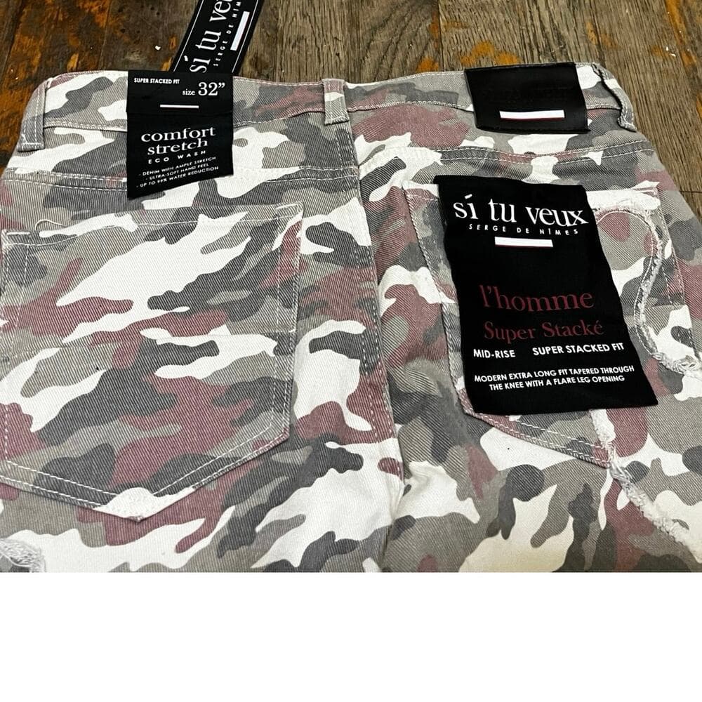 Si Tu Veux Cream Amy Superstack Men’s Jeans Size 32 - Thumbnail 5