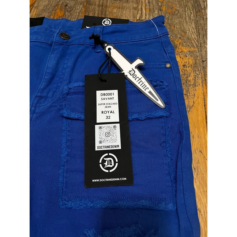 Doctrine Savant Royal Blue Superstack Men’s Jean’s Size 32 - Thumbnail 4