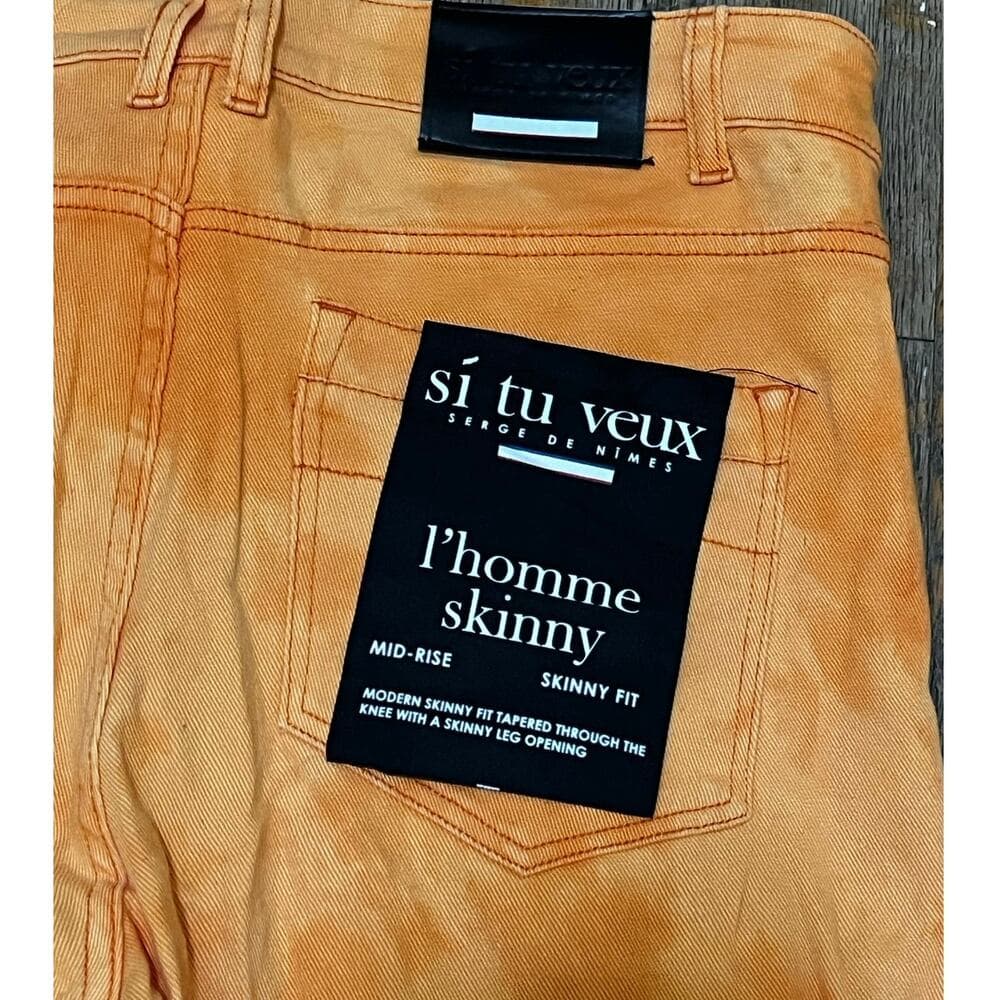 Si Tu Veux Orange Superstack Men’s Jean’s Size 36 - Thumbnail 3
