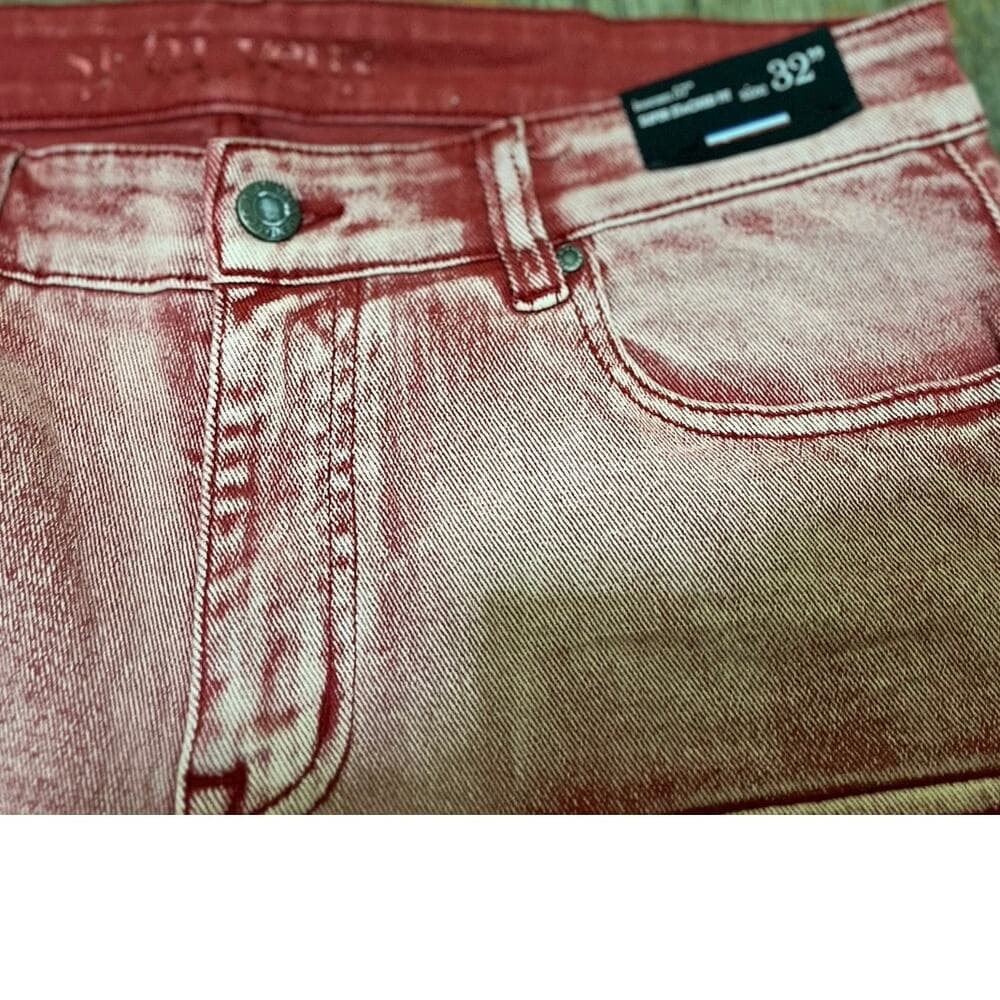 Si Tu Veux Men’s Superstack Red Jean’s Size 32 - Thumbnail 3