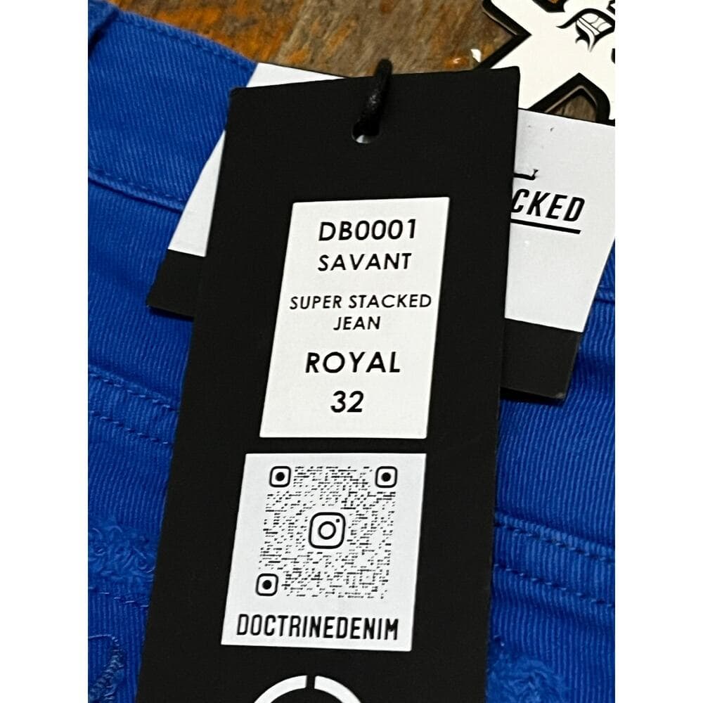 Doctrine Savant Royal Blue Superstack Men’s Jean’s Size 32 - Thumbnail 5