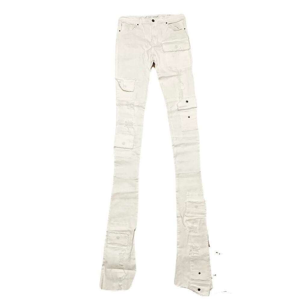 Si Tu Veux All White Mens Superstack Jean’s Size 36 - Thumbnail 5