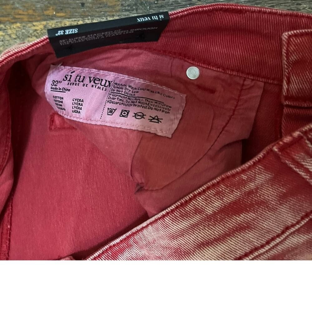 Si Tu Veux Men’s Superstack Red Jean’s Size 32 - Thumbnail 4