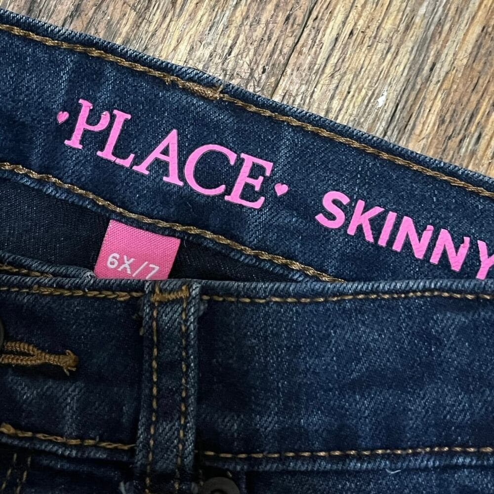 Children Place Dark Blue Girls Jeans Size 6X/7 - Thumbnail 2