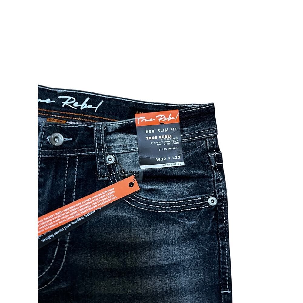 True Rebel Men’s Denim Blue Jeans Size W32 X L32 - Thumbnail 2