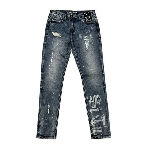 Si Tu Veux Men’s Blue Jean’s Size 32 With Si Tu Veux On The leg - Thumbnail 5