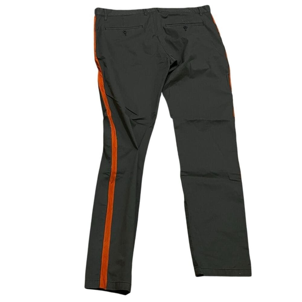 H & M Olive Green Pants With Orange Stripes On The Side Size 38 - Thumbnail 3