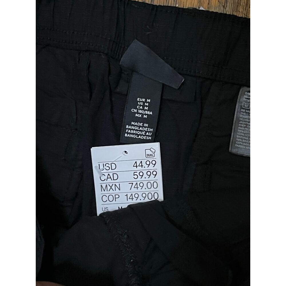H & M Black Men’s cargo Pants Size M - Thumbnail 3