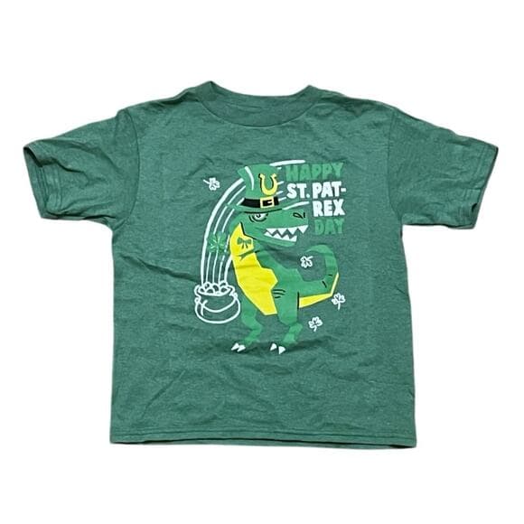 Hybrid Green Kids Happy St Pat Rex Day Size 4 - Thumbnail 5