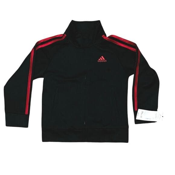 Adidas Kids Black & Red Hoodie Size 4T - Thumbnail 7