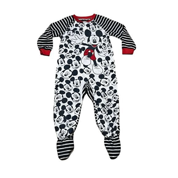Mickey Mouse One Piece Pajamas Size 4T - Thumbnail 6