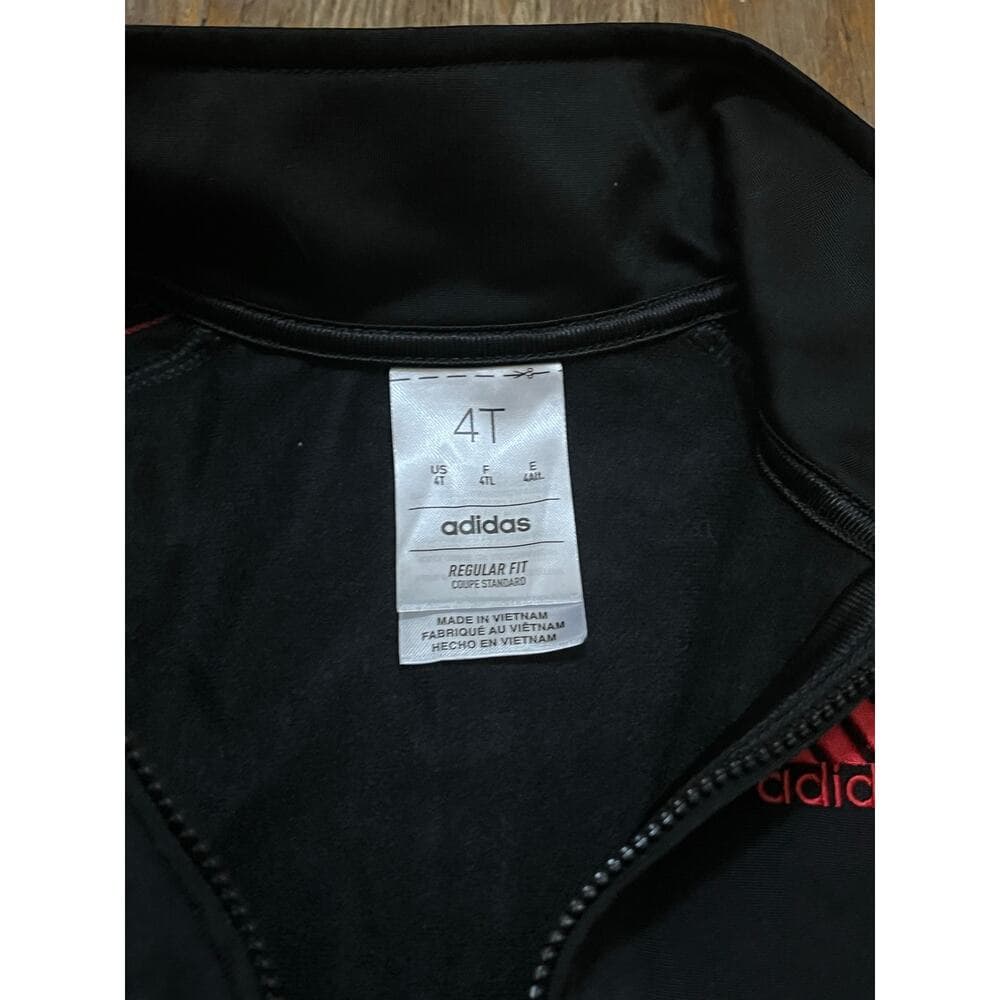 Adidas Kids Black & Red Hoodie Size 4T - Thumbnail 3