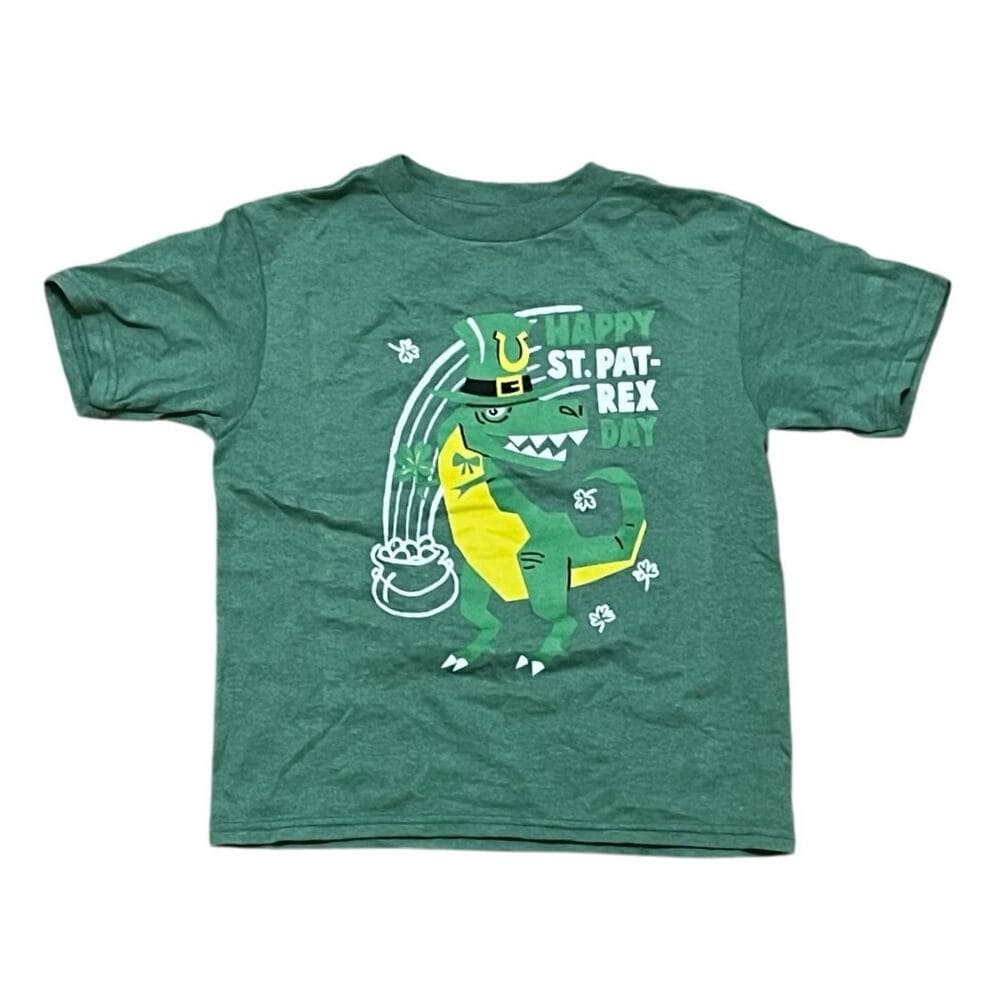 Hybrid Green Kids Happy St Pat Rex Day Size 4 - Thumbnail 4