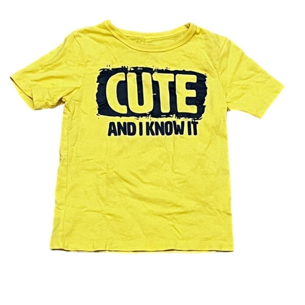 The Children Place Cute And I Know Yellow Shirt Size 4T - Thumbnail 5
