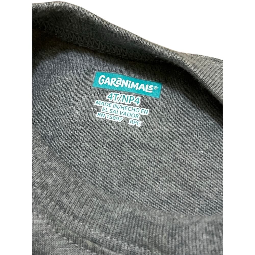 Garanimals Busy Having Fun Gray & Blue Kids Long Sleeve T-Shirt Size 4T - Thumbnail 2