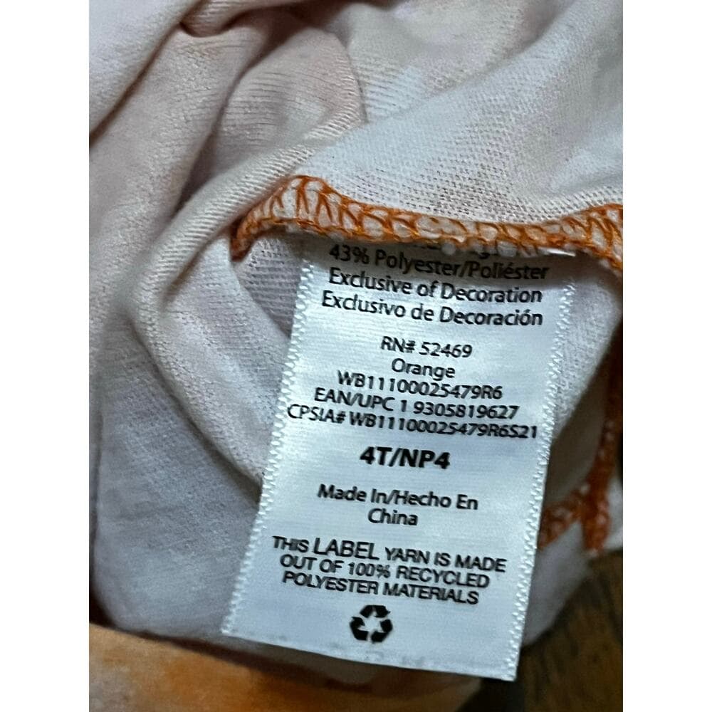 Wonder Nation Orange Kids Tan Top With Hoodie Size 4 - Thumbnail 3
