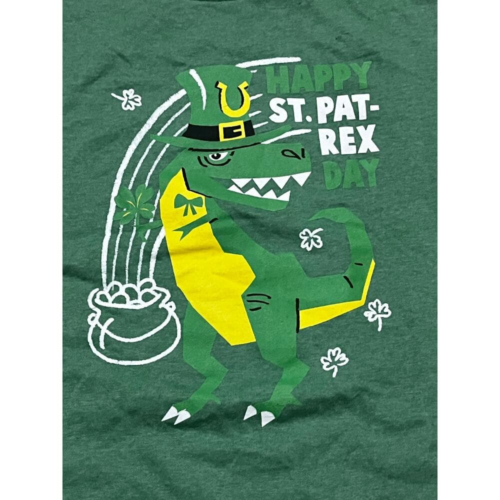 Hybrid Green Kids Happy St Pat Rex Day Size 4 - Thumbnail 3