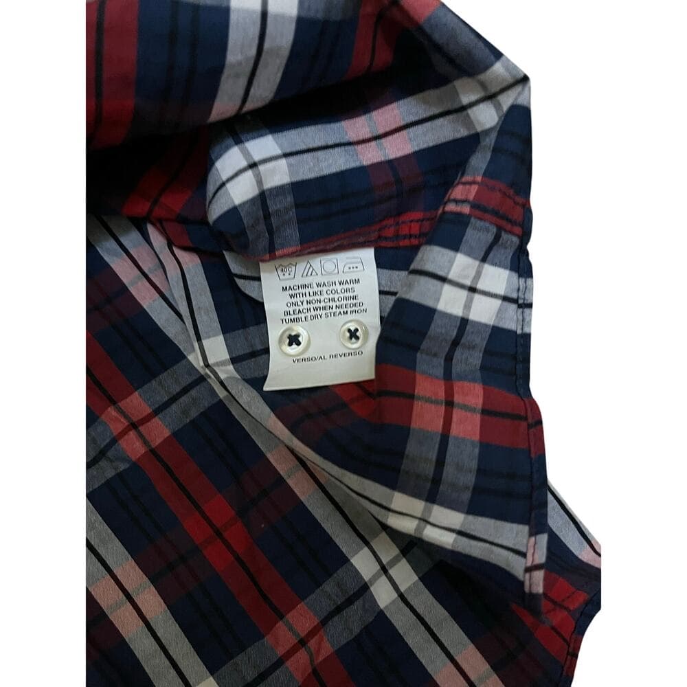 Tommy Hilfiger Tall Long Men’s Button Down Blue & Red Size 20 - Thumbnail 2