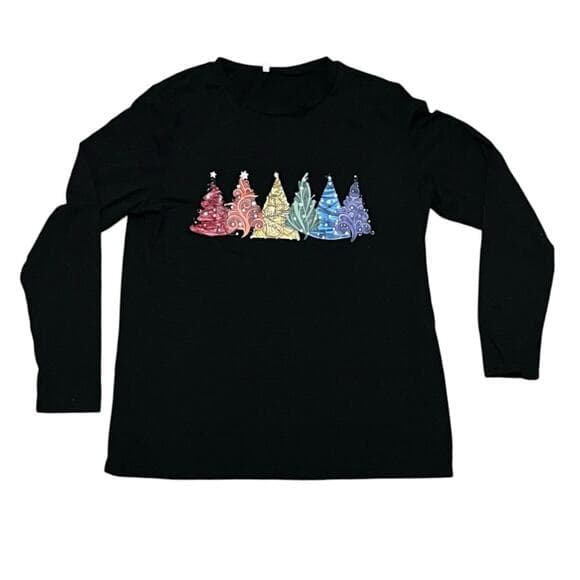 Christmas Black Women’s T-Shirt Size X-Large - Thumbnail 5