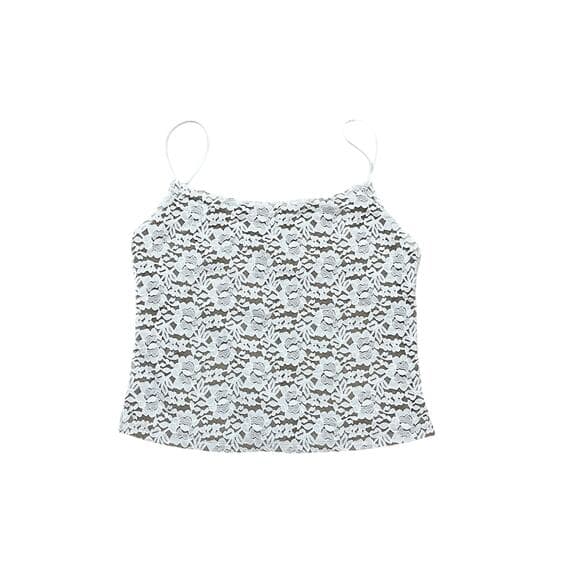 White Fox Vibe With Me Lace Top Size XL White - Thumbnail 4