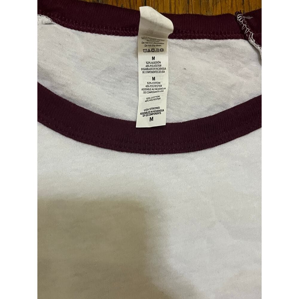 PHP 171 White & Burgundy Women’s Top Size Medium - Thumbnail 2