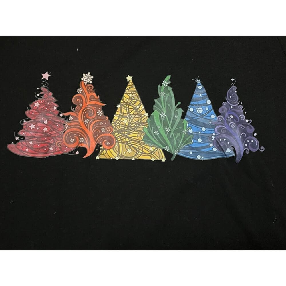 Christmas Black Long Sleeve T-Shirt Size Large