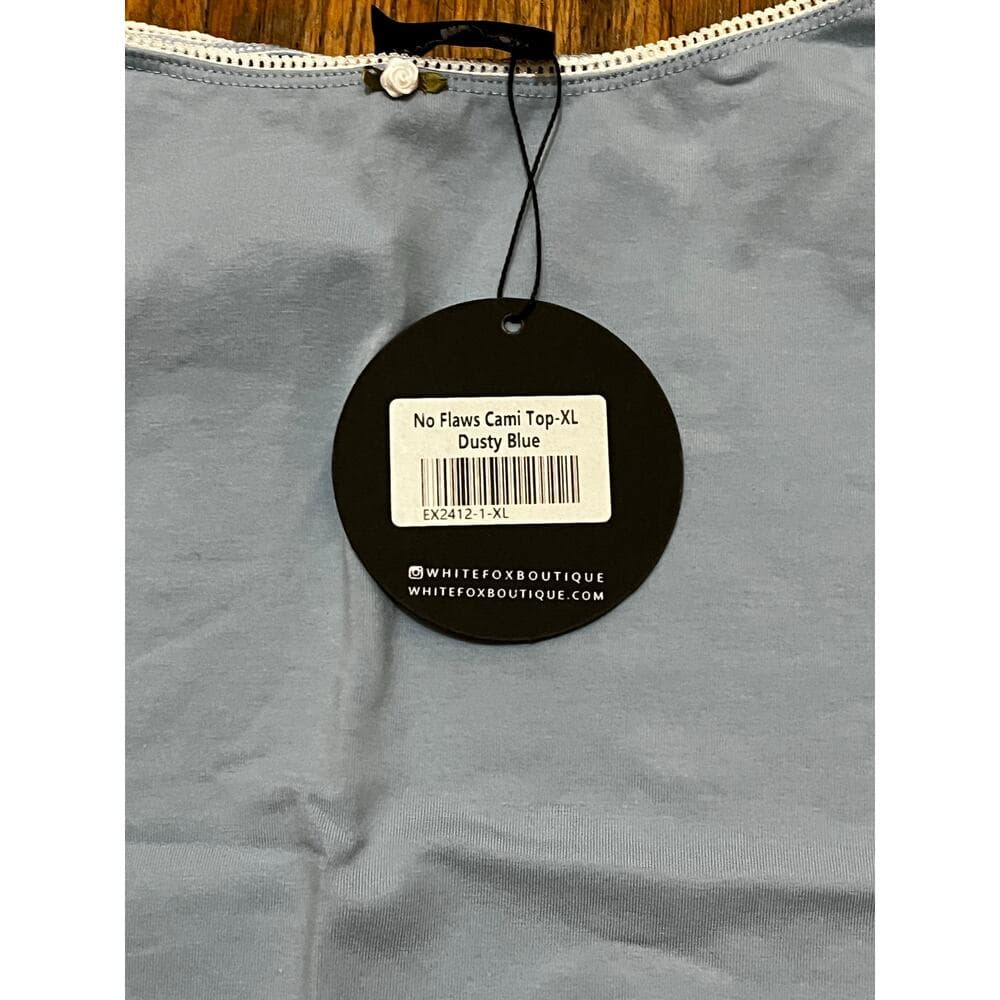 White Fox No Flaws Cami Top Size XL Dusty Blue - Thumbnail 3