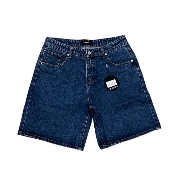 White Fox Bella Denim Shorts Dark Blue XL - Thumbnail 7