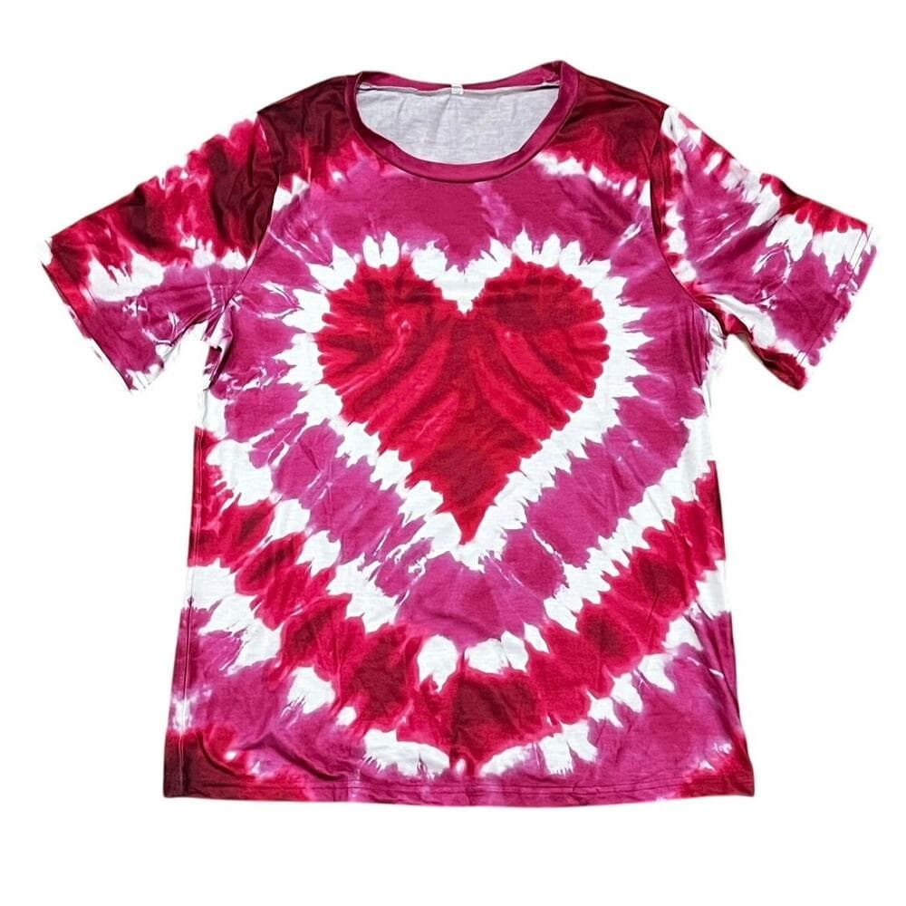 Women’s Heart Shirt Pink & Red Hearts Size Large - Thumbnail 4