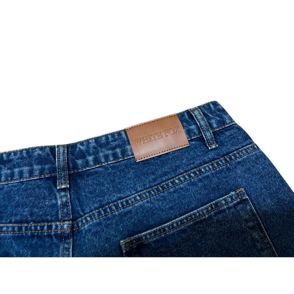 White Fox Bella Denim Shorts Dark Blue XL - Thumbnail 5