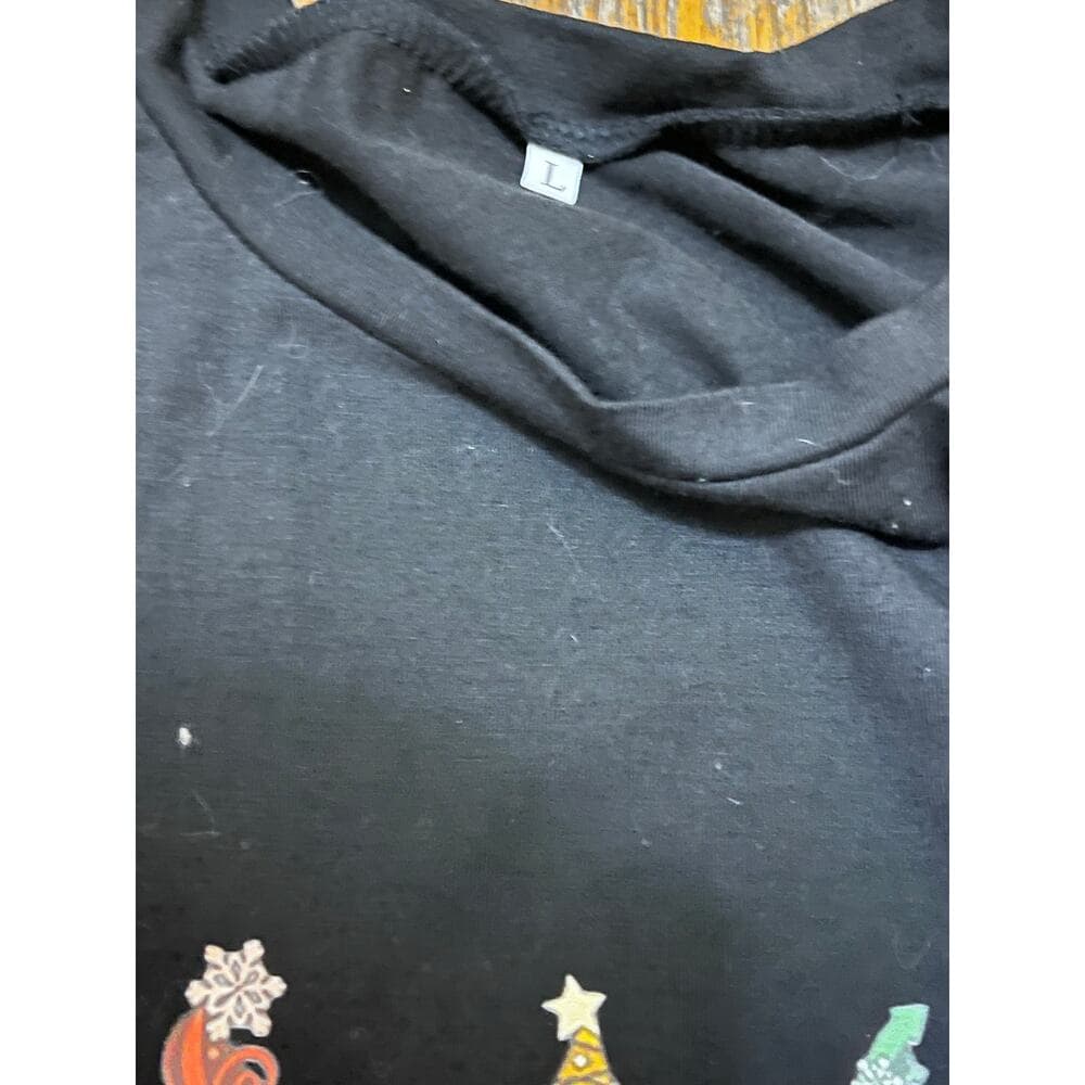 Christmas Black Long Sleeve T-Shirt Size Large - Thumbnail 2