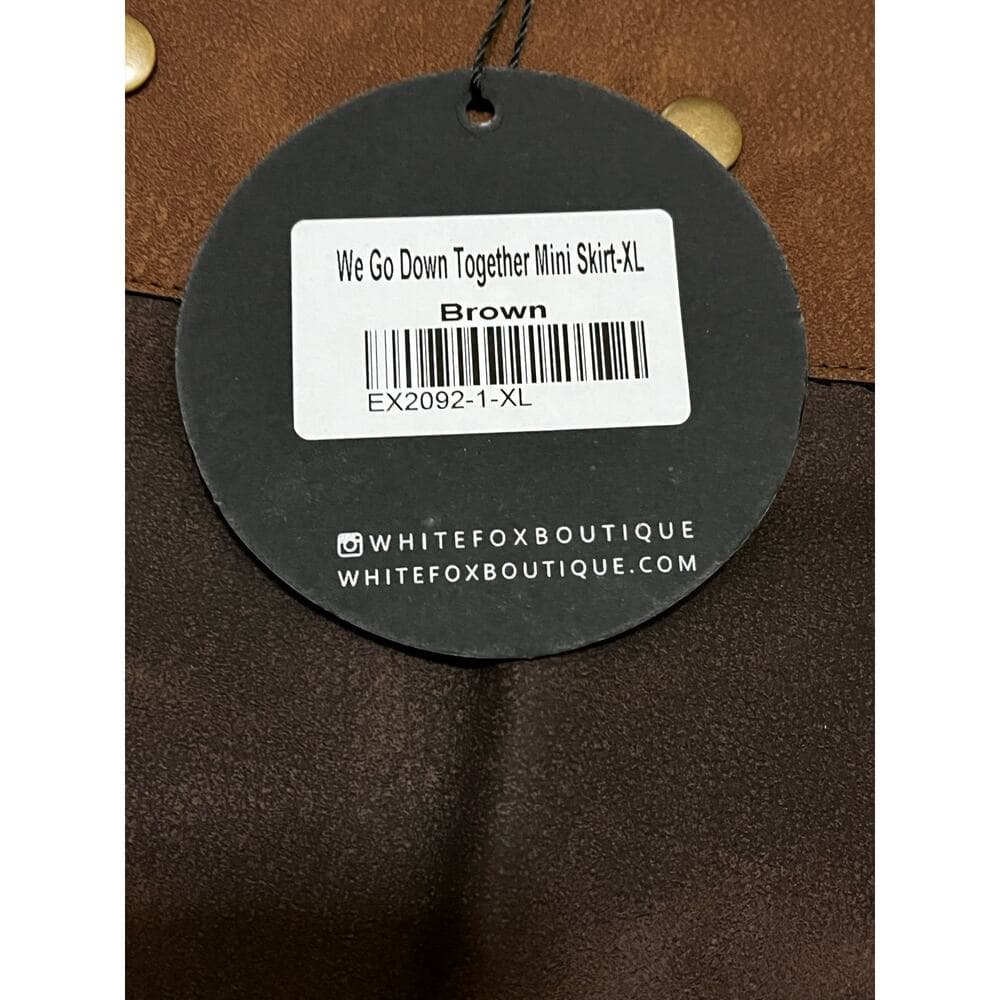 White Fox We go down together mini Skirt Brown XL - Thumbnail 2