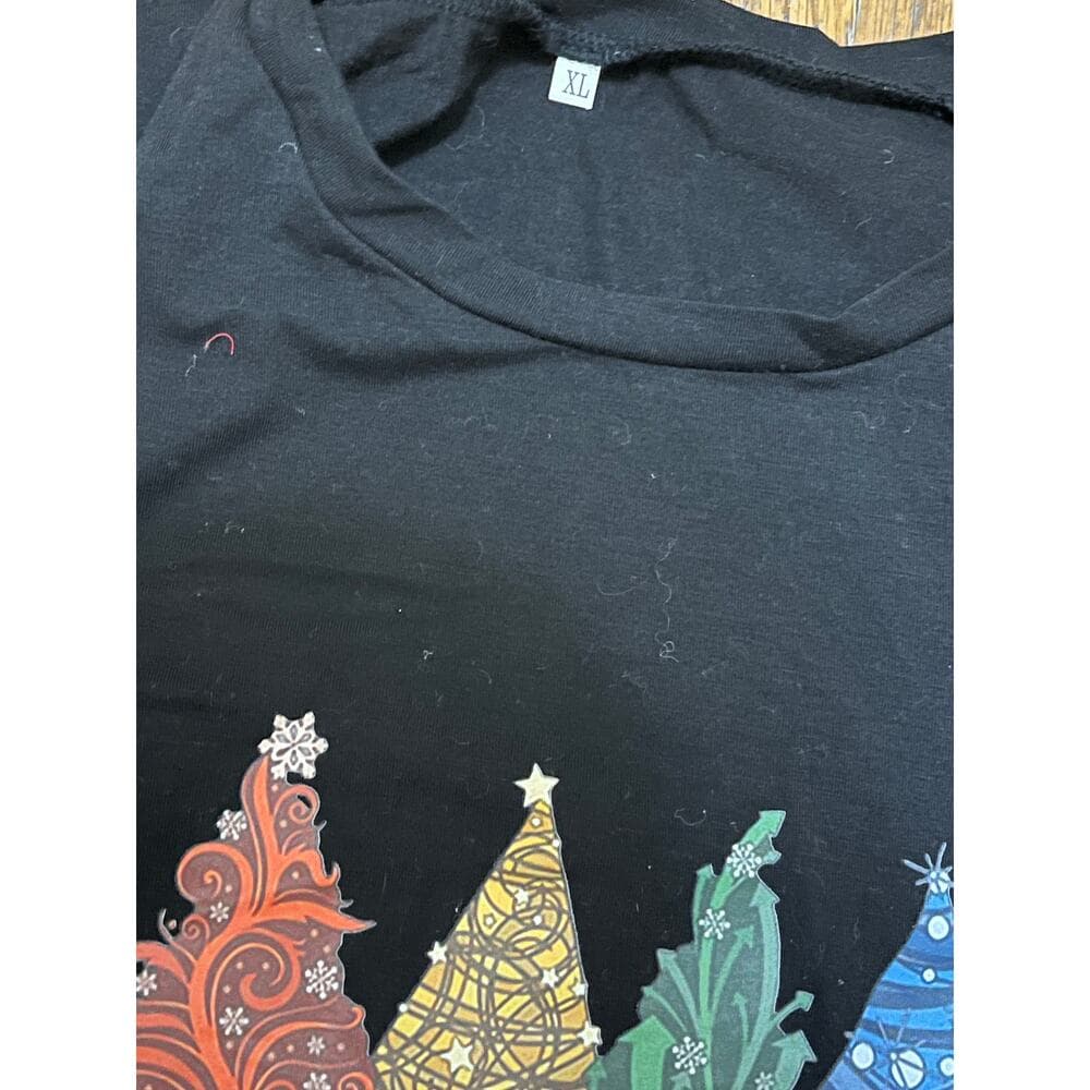 Christmas Black Women’s T-Shirt Size X-Large - Thumbnail 2