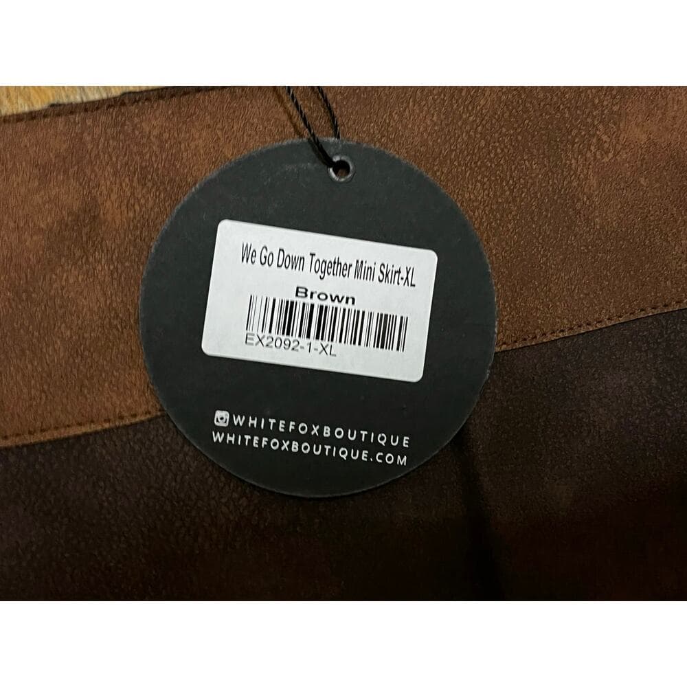 White Fox We go down together mini Skirt Brown XL