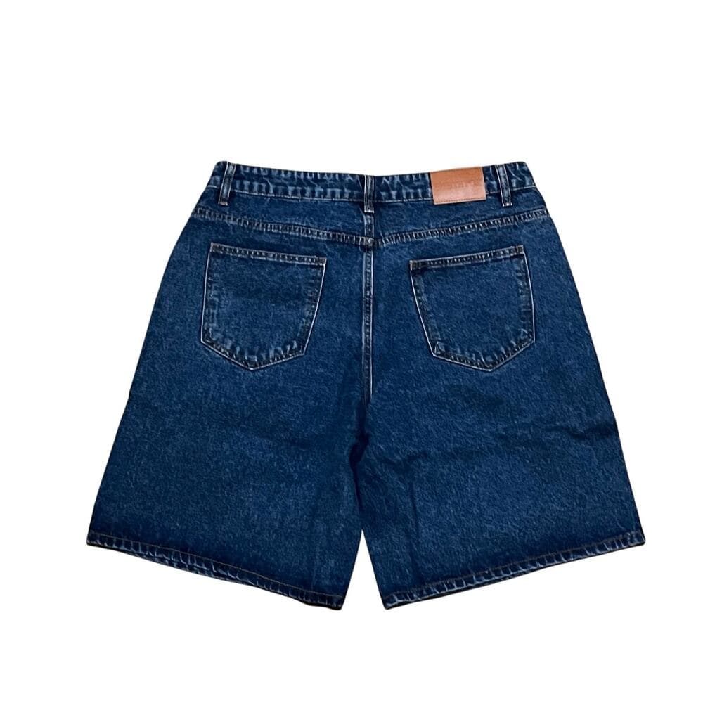 White Fox Bella Denim Shorts Dark Blue XL - Thumbnail 3