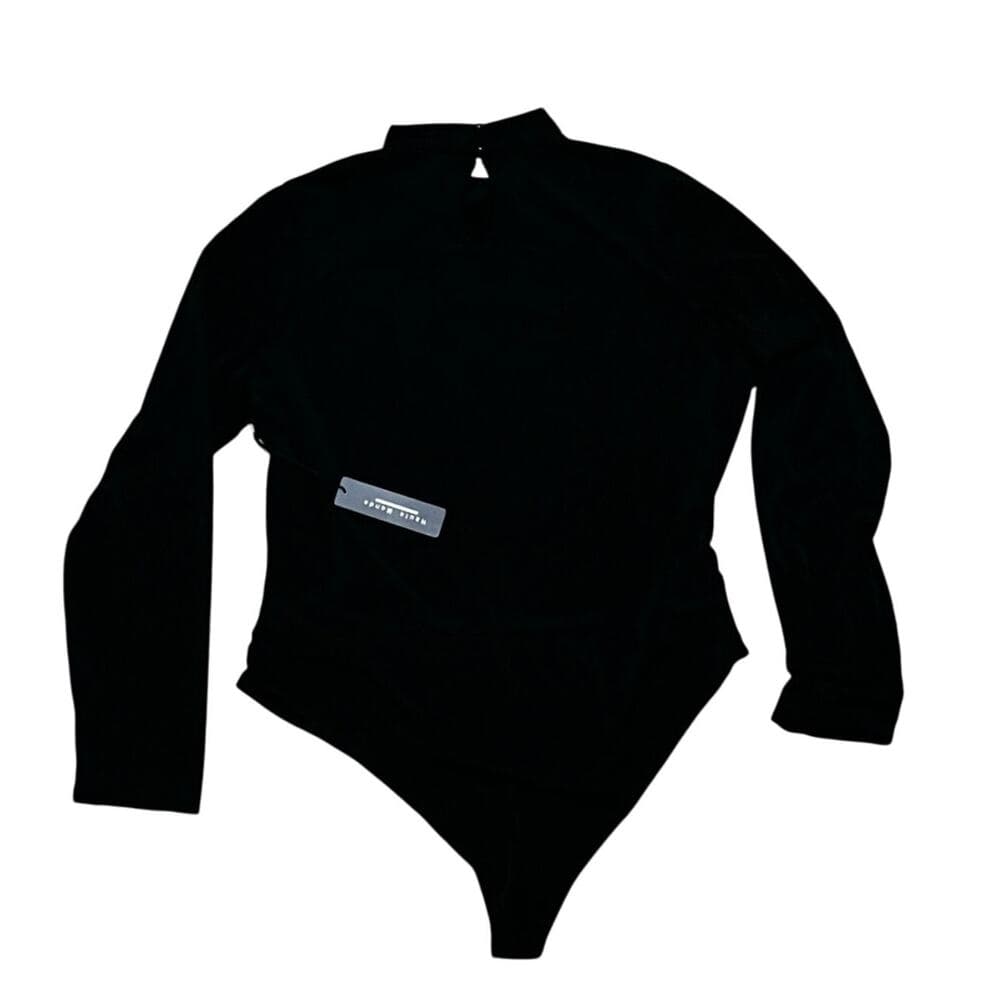 Haute Monde Black Long Sleeve Shirt With Diamond’s On The Chest - Thumbnail 3