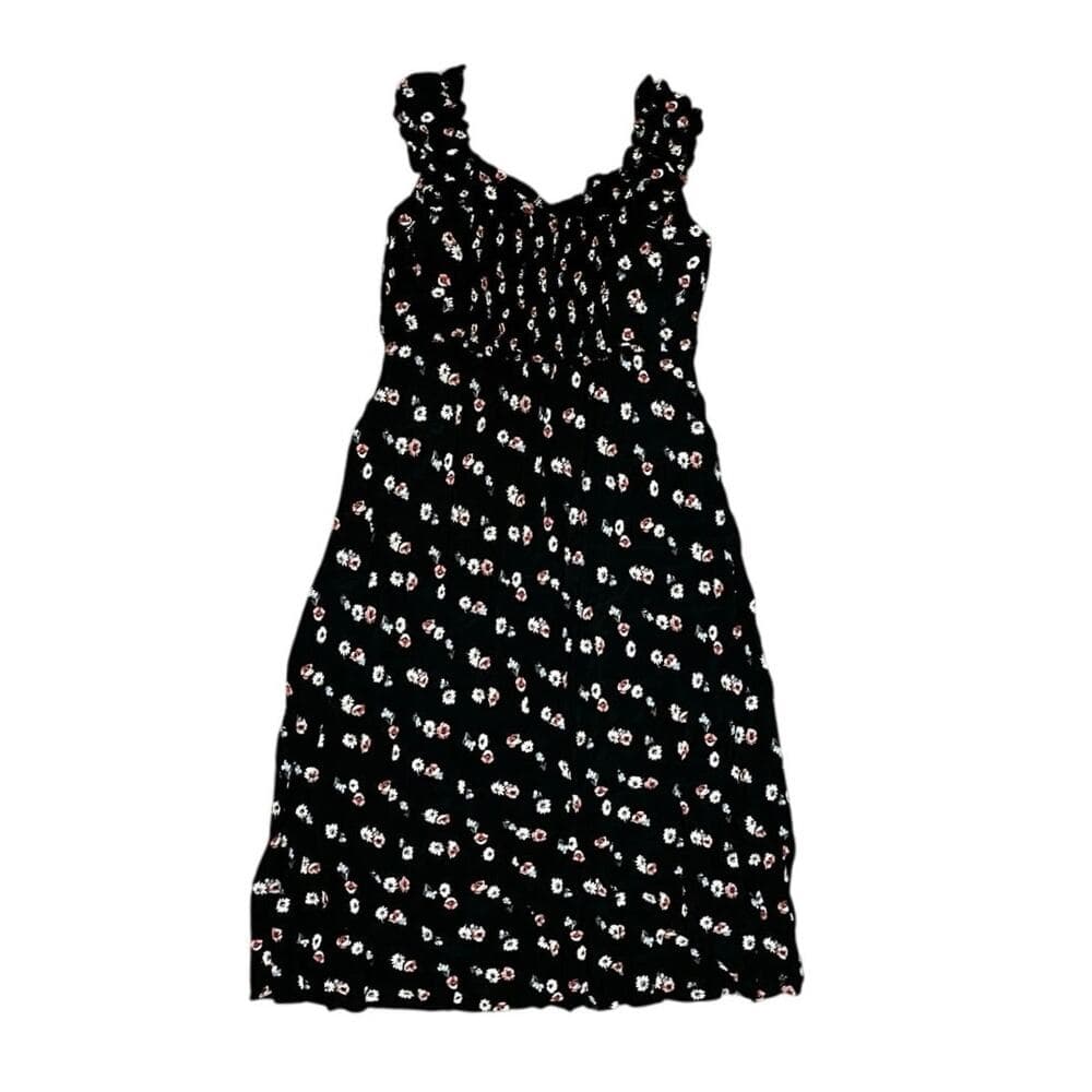 Gap Black Women’s Long Dress With Pink Roses On It Size XL/TG - Thumbnail 5