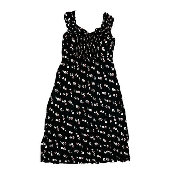 Gap Black Women’s Long Dress With Pink Roses On It Size XL/TG - Thumbnail 6