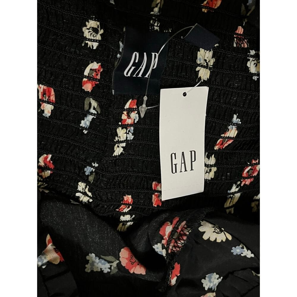 Gap Black Women’s Long Dress With Pink Roses On It Size XL/TG