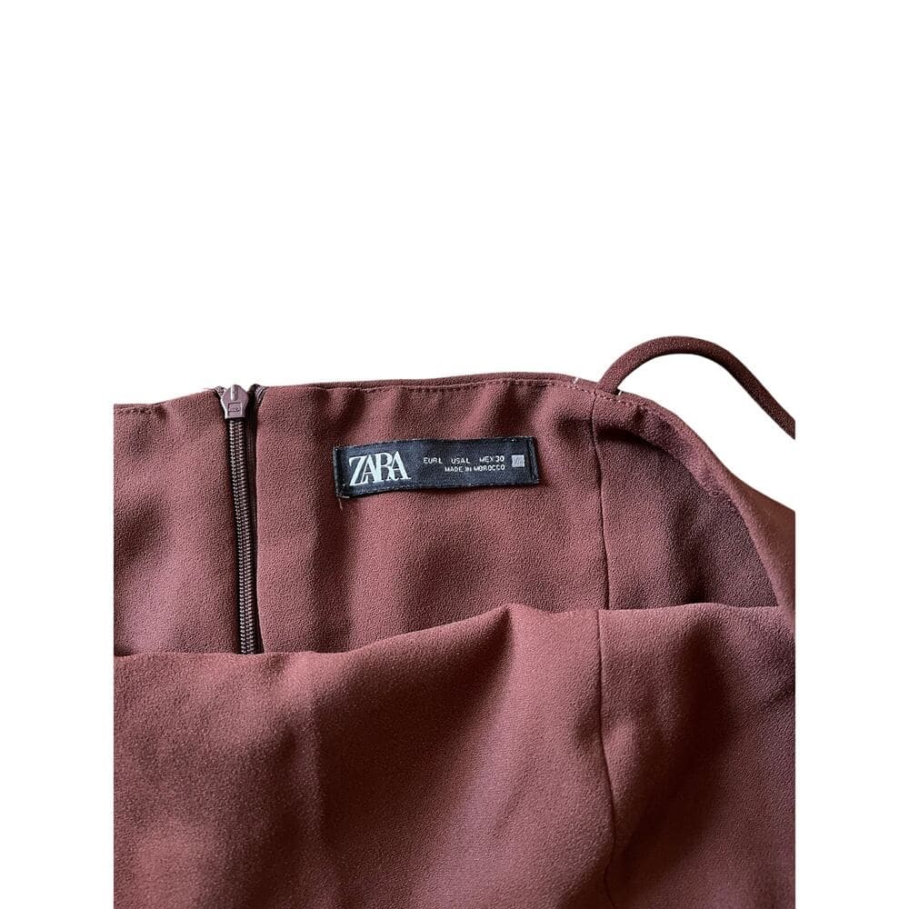 Zara Women’s Long Brown Dress Size Large - Thumbnail 4