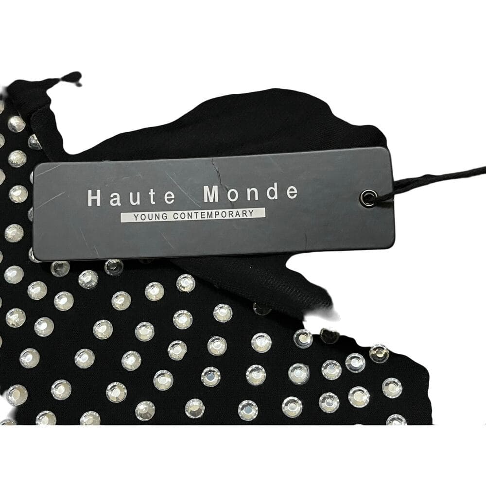 Haute Monde Black Long Sleeve Shirt With Diamond’s On The Chest - Thumbnail 2