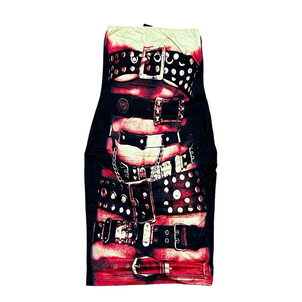 Fashion Nova Strpped And Studded Mini Dress Size Small - Thumbnail 4