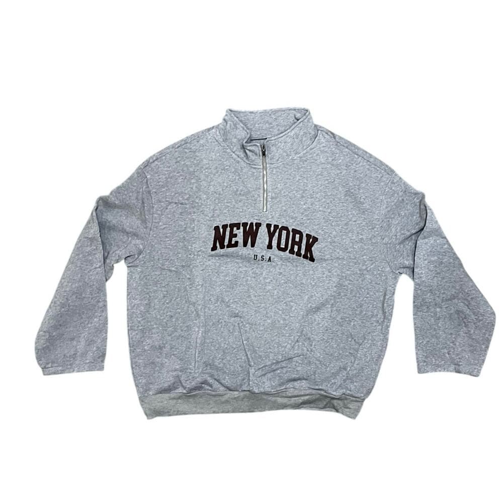 New York Gray CrewNeck Unisex Sweater Size 4XL - Thumbnail 5