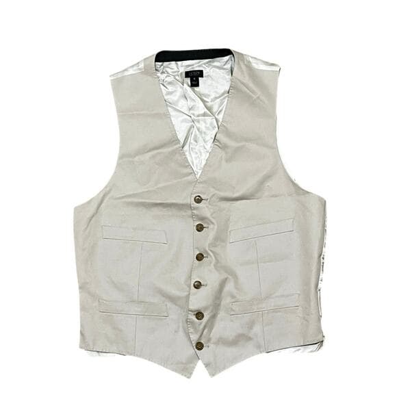 J.Crew Cream 100% Cotton Men's Vest, Size Small RN 77388 - Thumbnail 6