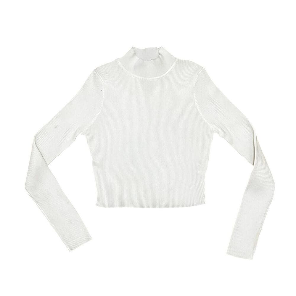 Roma Knit White Long Sleeve Top Size Large - Thumbnail 4